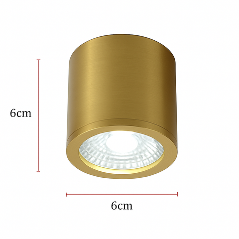 Gold Cylinder LED Ceiling Spotlight for Focused Accent Lighting