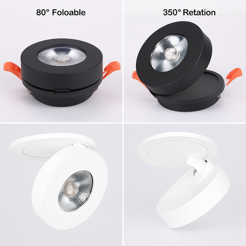 Slim Adjustable Recessed LED Spotlight for Focused Ceiling Lighting