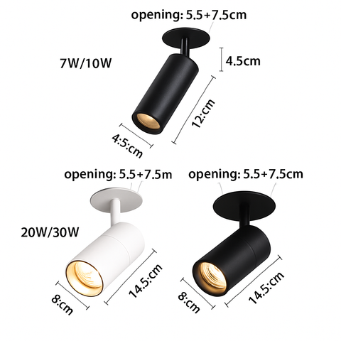 Directional Tube LED Ceiling Spotlight for Kitchen Task Lighting