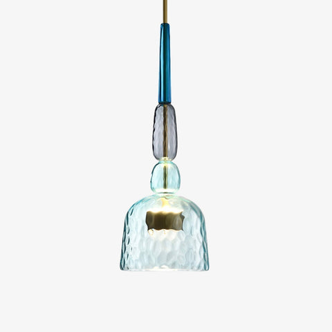 Decorative Glass Pendant Light with Sculptural Shade and Adjustable Hanging Cable
