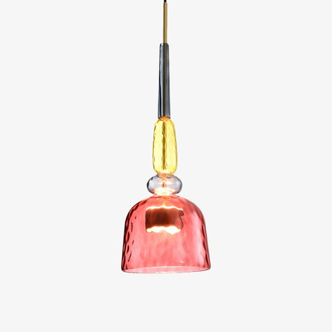 Decorative Glass Pendant Light with Sculptural Shade and Adjustable Hanging Cable