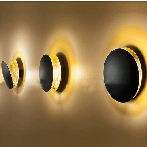 Moon Eclipse Resin Wall Lamp with Warm LED Glow and Modern Round Design
