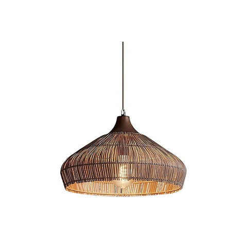 Woven Natural Fiber Pendant Light for Dining Room and Kitchen Lighting
