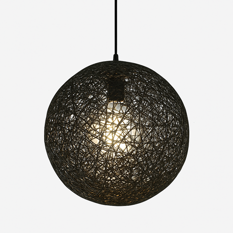Woven Paper Globe Pendant Light for Bedroom and Dining Room Decor