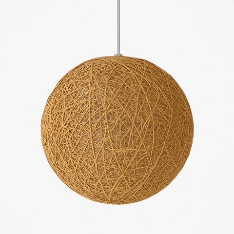 Woven Paper Globe Pendant Light for Bedroom and Dining Room Decor