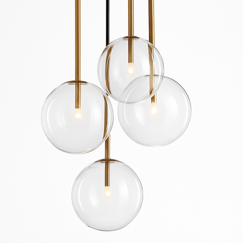 Glass Globe Pendant Light for Kitchen Island and Dining Lighting