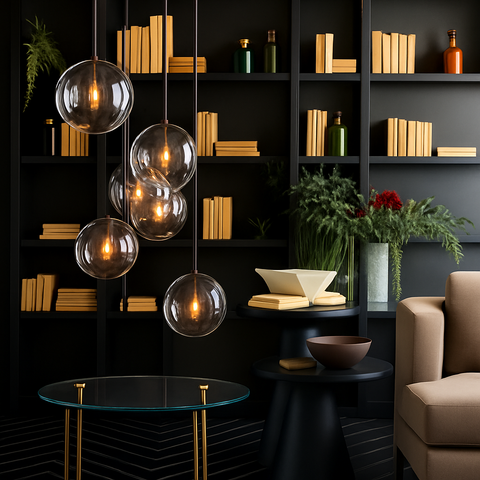 Glass Globe Pendant Light for Kitchen Island and Dining Lighting
