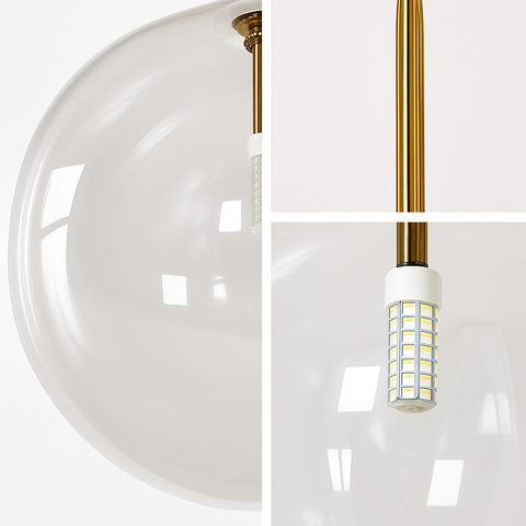 Glass Globe Pendant Light for Kitchen Island and Dining Lighting