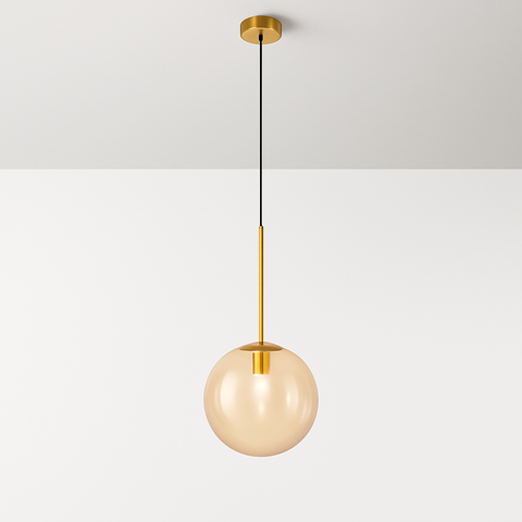 Glass Globe Pendant Light for Kitchen Island and Dining Lighting