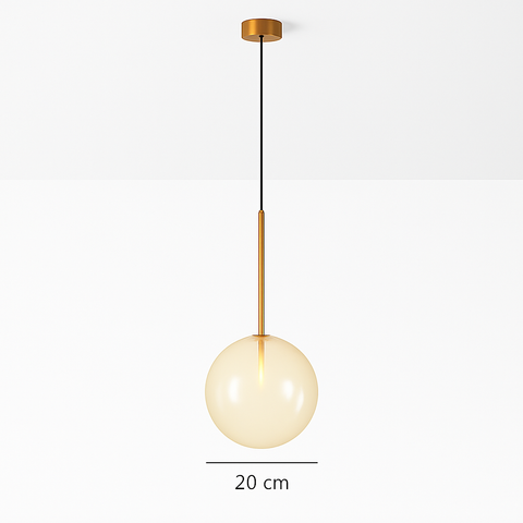 Glass Globe Pendant Light for Kitchen Island and Dining Lighting