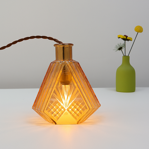 Textured Bottle Glass Pendant Light for Kitchen and Dining Areas