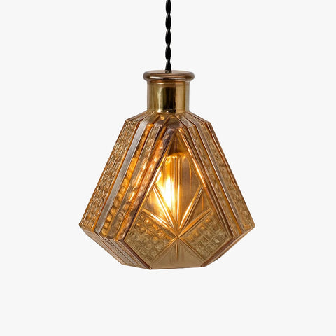 Textured Bottle Glass Pendant Light for Kitchen and Dining Areas