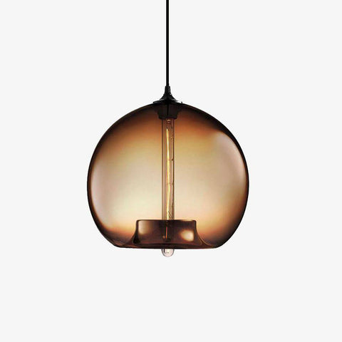 Tinted Glass Globe Pendant Light with Minimalist Metal Frame
