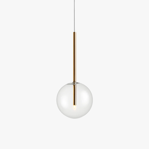 Glass Globe Pendant Light with Slender Stem for Focused Room Lighting