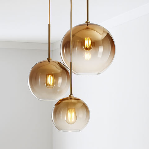 Glass Globe Pendant Light for Dining Tables and Living Room Decor
