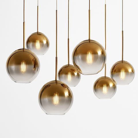 Glass Globe Pendant Light for Dining Tables and Living Room Decor