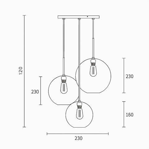 Glass Globe Pendant Light for Dining Tables and Living Room Decor