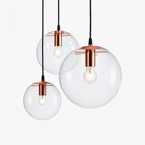 Glass Globe Pendant Light for Dining Room and Kitchen Island Lighting