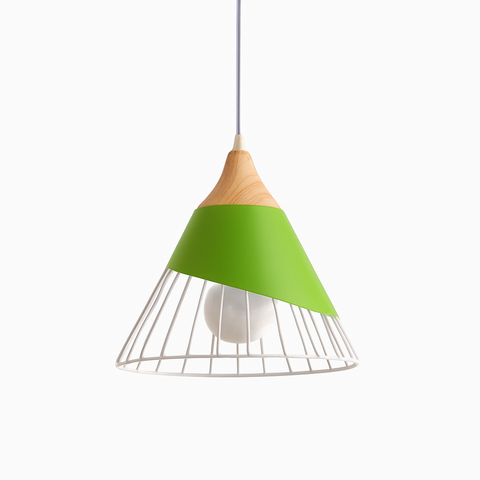 Wood and Wire Cage Pendant Light for Kitchen and Dining Lighting