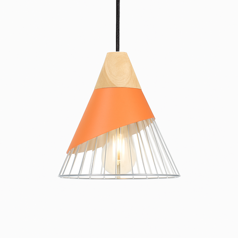 Wood and Wire Cage Pendant Light for Kitchen and Dining Lighting