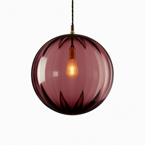 Ribbed Glass Globe Pendant Light for Modern Decorative Illumination