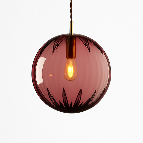 Ribbed Glass Globe Pendant Light for Modern Decorative Illumination