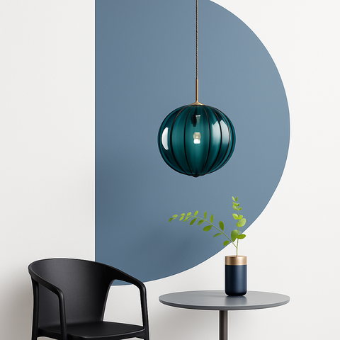 Ribbed Glass Globe Pendant Light for Modern Decorative Illumination