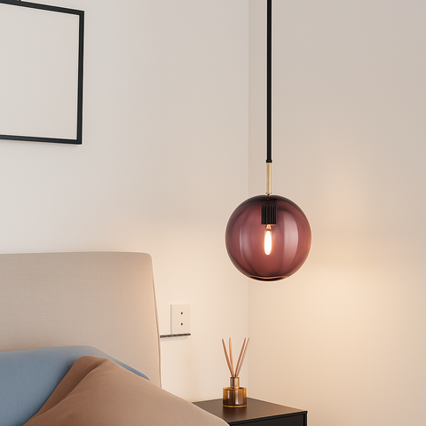Ribbed Glass Globe Pendant Light for Modern Decorative Illumination