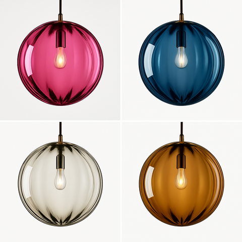Ribbed Glass Globe Pendant Light for Modern Decorative Illumination