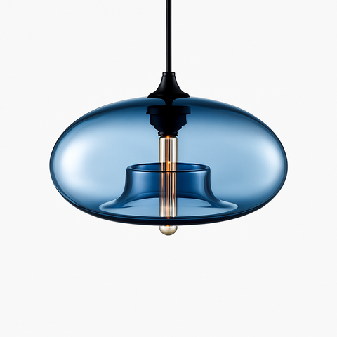 Oval Glass Pendant Light for Kitchen Island and Dining Table for Home