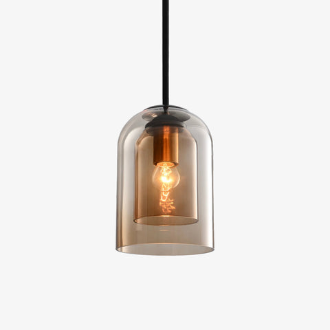 Double Glass Tube Pendant Light for Kitchen Island and Dining Area