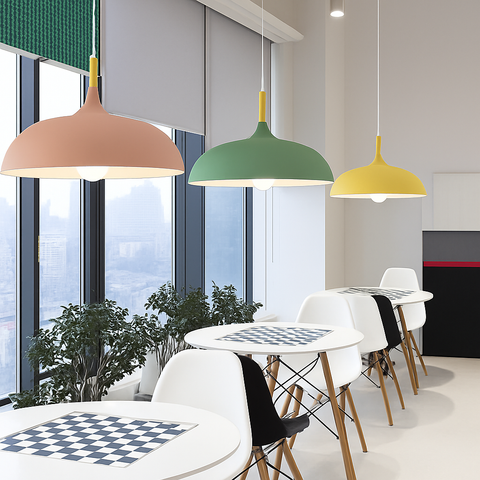 Wood and Aluminum Pendant Light for Kitchen and Dining Lighting