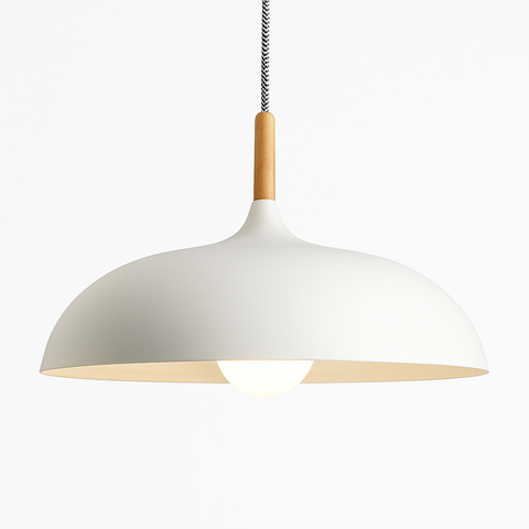 Wood and Aluminum Pendant Light for Kitchen and Dining Lighting