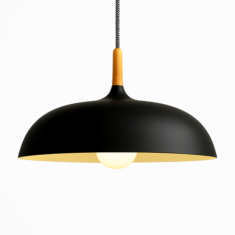 Wood and Aluminum Pendant Light for Kitchen and Dining Lighting