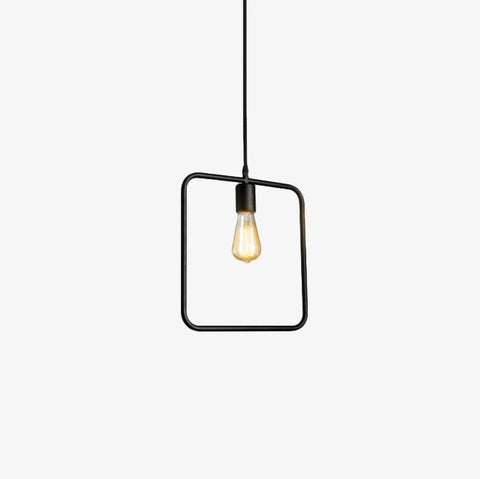 Geometric Metal Pendant Light with Open Frames for Dining Areas