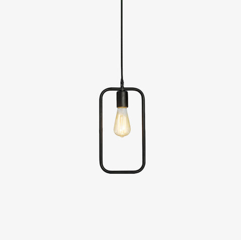 Geometric Metal Pendant Light with Open Frames for Dining Areas