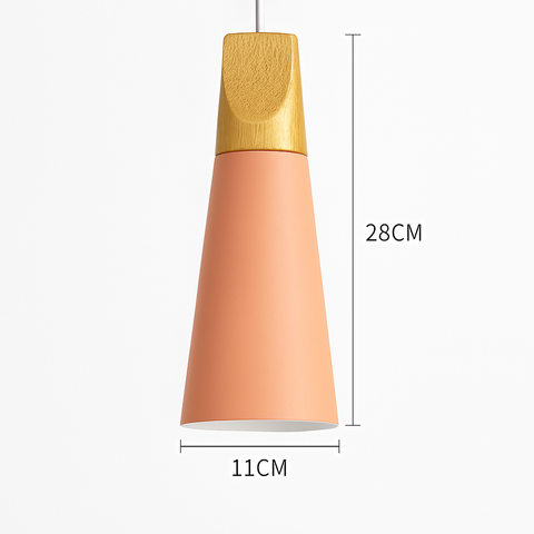 Wood and Metal Pendant Light for Kitchen Island and Bedroom Lighting
