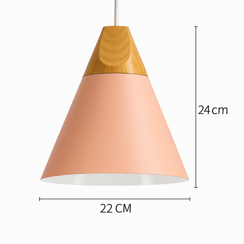 Wood and Metal Pendant Light for Kitchen Island and Bedroom Lighting