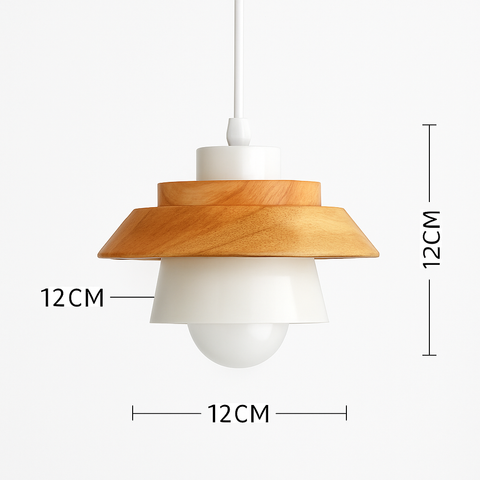 Wood and Metal Pendant Light for Kitchen Island and Bedroom Lighting