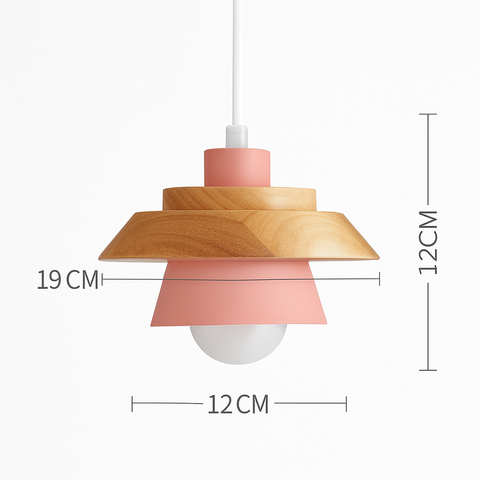 Wood and Metal Pendant Light for Kitchen Island and Bedroom Lighting