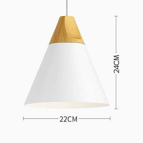 Wood and Metal Pendant Light for Kitchen Island and Bedroom Lighting