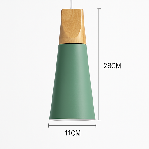 Wood and Metal Pendant Light for Kitchen Island and Bedroom Lighting