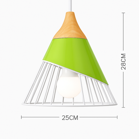 Wood and Metal Pendant Light for Kitchen Island and Bedroom Lighting