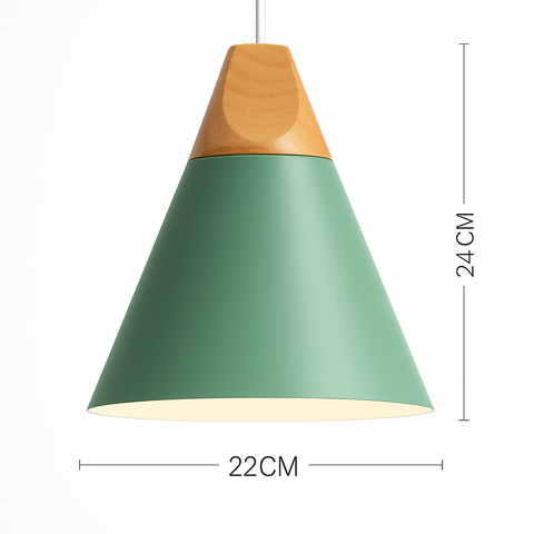 Wood and Metal Pendant Light for Kitchen Island and Bedroom Lighting