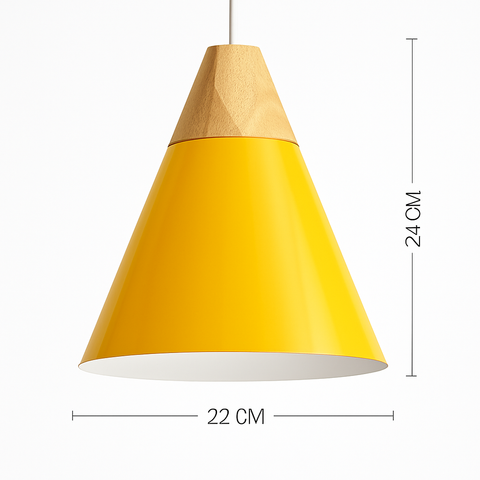 Wood and Metal Pendant Light for Kitchen Island and Bedroom Lighting