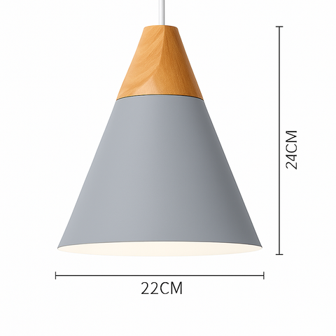Wood and Metal Pendant Light for Kitchen Island and Bedroom Lighting