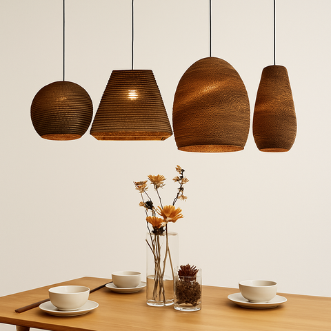 Sculptural Paper Pendant Light for Bedroom and Dining Room Decor