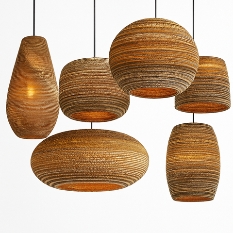 Sculptural Paper Pendant Light for Bedroom and Dining Room Decor