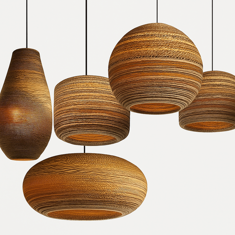 Sculptural Paper Pendant Light for Bedroom and Dining Room Decor
