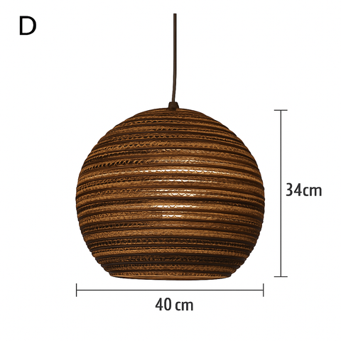Sculptural Paper Pendant Light for Bedroom and Dining Room Decor